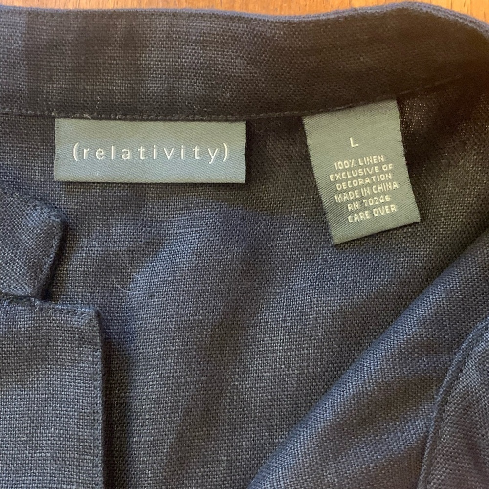 Relativity NWT Asian style jacket top women’s Large black embroidered Li… - Picture 5 of 8